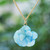 Gold-Plated Blue Hydrangea Petal Pendant Necklace 'Wild Hydrangea in Blue'