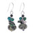 Multi Gemstone Dappled Green Beaded Dangle Earrings 'Spring Moss'