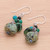 Multi Gemstone Dappled Green Beaded Dangle Earrings 'Spring Moss'