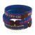 Three Blue Cuff Bracelets Woven with Colombian Cane Fiber 'Blue Colombian Geometry'