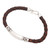 Braided Leather and Sterling Silver Pendant Bracelet 'Woven Spell'