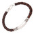 Braided Leather and Sterling Silver Pendant Bracelet 'Woven Spell'