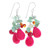 Handmade Quartz and Glass Bead Dangle Earrings 'Summer Festival'