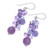 Hand Crafted Quartz Dangle Earrings 'Frosted Candy'