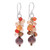 Chalcedony and Cultured Pearl Dangle Earrings 'Chocolate Truffle'