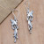 Sterling Silver Dangle Earrings with Floral Motif 'Shimmering Tendrils'