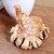 Hand Carved Jempinis Wood Turtle Sculpture 'Struggling Turtle'