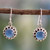 Artisan Crafted Silver and Blue Chalcedony Earrings India 'Eternally Blue'