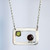 Modern Peridot and Garnet Necklace in Sterling Silver 'Adrift'