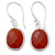 Hand Crafted Red Onyx and Sterling Silver Dangle Earrings 'Fire Enthrall'