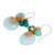 Serpentine Quartz and Glass Bead Dangle Earrings with Copper 'Moonlight Garden in Aqua'