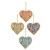 4 Heart Shaped Multicolored Embroidered Ornaments from India 'Colorful Hearts'