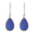 Blue Hydrangea Leaf Sterling Silver Teardrop Dangle Earrings 'Petal Essence in Blue'