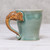 Celadon Ceramic Elephant Mug in Green from Thailand 10 oz. 'Elephant Handle in Green'