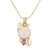 Gold Plated Amethyst and Peridot Pendant Necklace from Bali 'Round Moon'