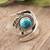 Composite Turquoise and Sterling Silver Wrap Ring 'Mermaid Scales'