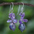 Amethyst and Cultured Pearl Cluster Earrings 'Polar Sleep'