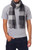 Hand Crafted Men's Alpaca Wool Patterned Scarf 'Gray Squared'