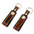 Hand Tooled Brown Leather Key Rings Pair 'Key to Success in Brown'