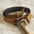 Camel Colored Leather and Wool Accent Belt 'Cusco Camel'