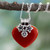 Heart Shaped Sterling Silver and Carnelian Necklace 'Love Declared'