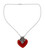 Heart Shaped Sterling Silver and Carnelian Necklace 'Love Declared'