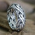 Men's sterling silver ring 'Reptilian'
