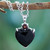 Onyx and garnet heart necklace 'Goth Love'