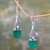 Sterling Silver and Green Onyx Earrings 'Bali Tradition'