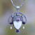 Amethyst and Cow Bone Pendant Necklace 'Queen of Java'