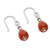 Carnelian dangle earrings 'Fire'