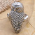 Sterling Silver and 18k Gold Accent Bird Ring 'Silver Owl'