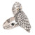 Sterling Silver and 18k Gold Accent Bird Ring 'Silver Owl'