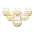 Handblown Recycled Glasses with Yellow Accents 'Round Ribbon of Sunshine'