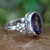 Handcrafted Floral Sterling Silver and Amethyst Ring 'Frangipani Allure'