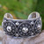Handmade Sterling Silver Cuff Bracelet with Floral Motifs 'Modern Traditions'