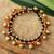 Brass Beaded Carnelian Bracelet from Thailand 'Joyous Bells'