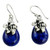 Lapis Lazuli Earrings Sterling Silver Floral Jewelry 'Lovely Lily'