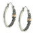 Hand Crafted Sterling Silver and 18k Gold Hoop Earrings 'Floral Tendrils'