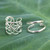 Sterling silver ear cuff earrings Pair 'Sleek Filigree'