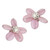 Pink and Green Flower Earrings with Pearl 'Pink Thai Daisy'