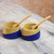 Salsa Bowls and Spoons Hand Crafted pair 'Spicy Blue'
