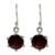 Handcrafted Sterling Silver and Garnet Earrings 'Scarlet Solitaire'