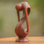 Indonesian Romantic Wood Sculpture 'Indivisible Love'