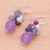 Handcrafted Pearl Amethyst Quartz Cluster Earrings 'Sweet Lavender'