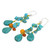 Unique Turquoise Colored Handcrafted Earrings with Carnelian 'Tropical Sea'