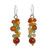 Thailand Yellow Pearl Carnelian Quartz Cluster Earrings 'Golden Vineyard'