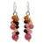 Beaded Pearl Carnelian and Quartz Handmade Earrings 'Rosy Vineyard'