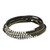 Brown Khaki Grey Wrap Bracelet with Silver Accents 'Karen Khaki Chic'