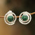 Handmade Sterling Silver Chrysocolla Earrings 'Cuzco Aura'